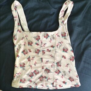 AFRM Cream Bustier Tank Top with Fitted Style